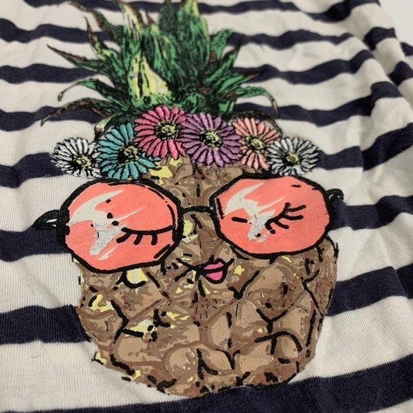 Jessica Simpson girl’s striped Pineapple floral embroidery 2 piece Outfit set - Picture 3 of 12